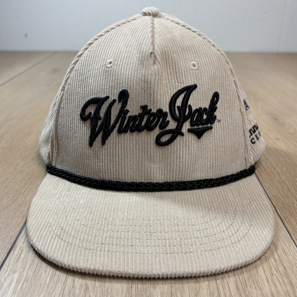Jack Daniels Winter Jack Tennessee Cider Corduroy Snapback Hat Tan Black Rope